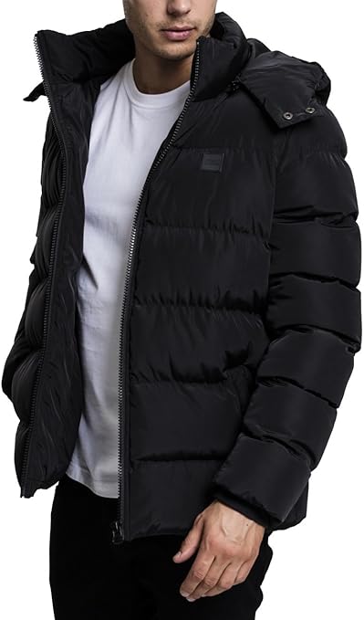 Urban Classics Herren Daunenjacke Winterjacke Hooded Puffer Jacket, Steppjacke gefüttert mit Kapuze