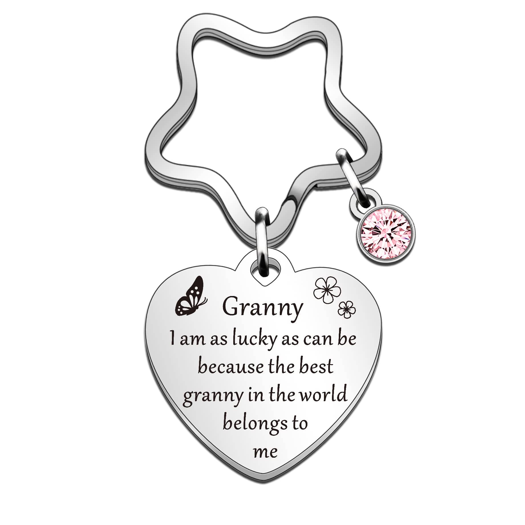 QMVMV Granny Gifts Granny Keyring From Grandchildren Birthday Christmas Mothers Day Gift Keyring Personalized Present Keychain for Woman