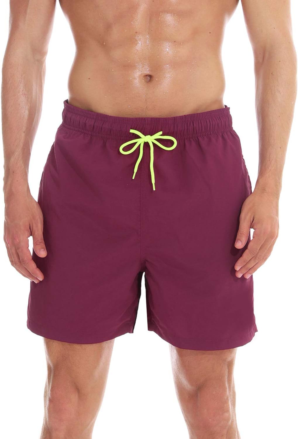 coskefy Swim Shorts for Men Youth Boy Quick Dry Swimming Trunks Breathable Beach Board Shorts Leisure Watershorts