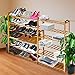 ANKO Bamboo Shoe Rack, Natural Bamboo Thickened 6-Tier Mesh Utility Entryway Shoe Shelf Storage Organizer Suitable for Entryway, Closet, Living Room, Bedroom. (1 Pack)