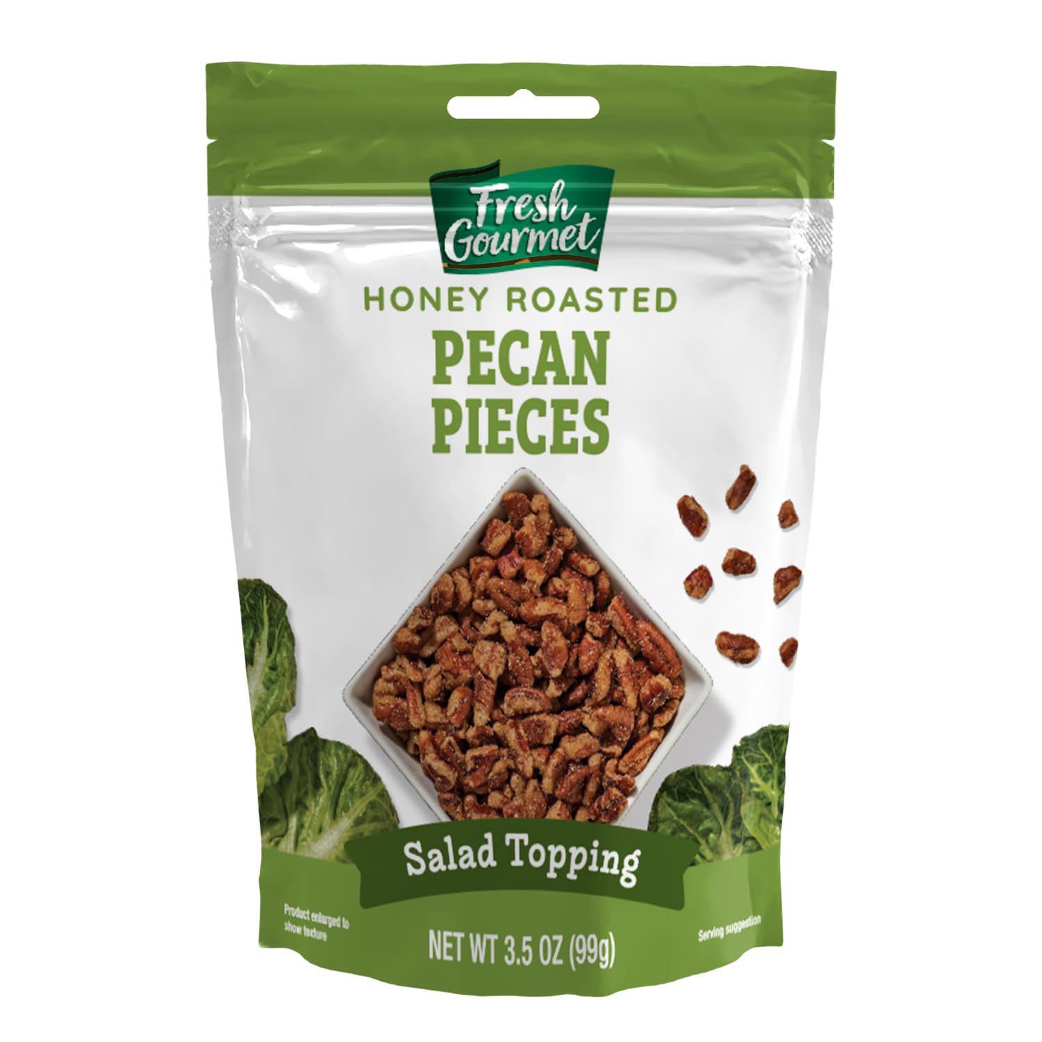 Photo 1 of 10/25 Fresh Gourmet Pecan Pieces | Honey Roasted Flavor | 3.5 Ounce | Crunchy Snack and Salad Topper