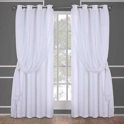Amazon Com Exclusive Home Curtains Catarina Layered Solid