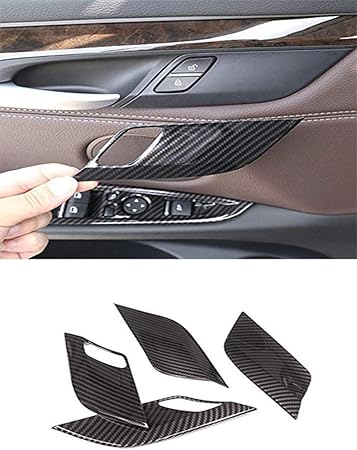 Carbon Fiber Inner Door Handle Bowl Cover Trim For BMW X5 F15 X6 F16 2015-2018 Car & Truck ...
