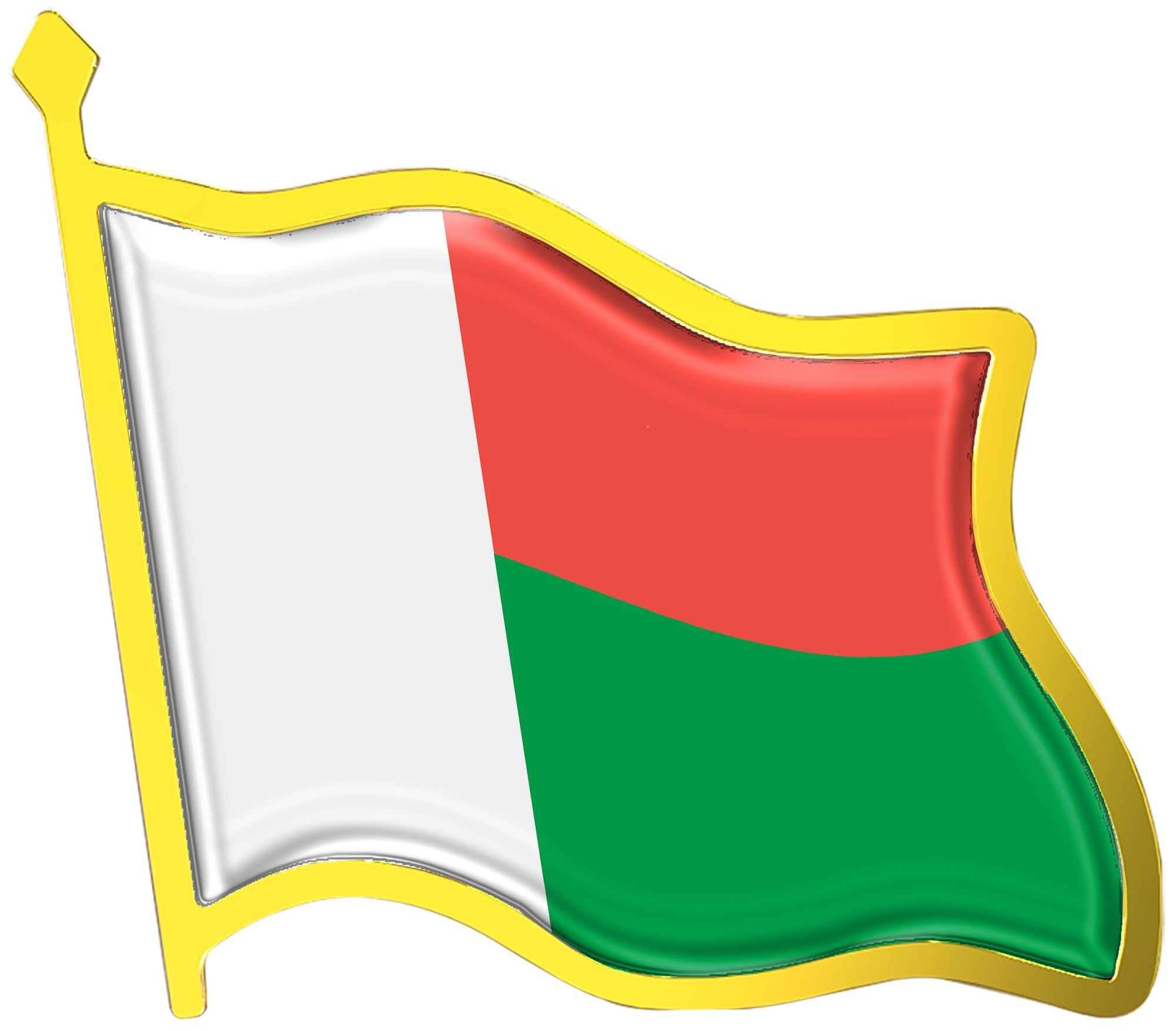 Madagascar Flag Lapel Pin - Enamel Metal National