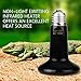 Pecute Reptile Heat Lamp 150W Infrared Ceramic Heater Natural Heat Emitter Appliances Lamp Bulb Pet Coop Grow Light 110V Black