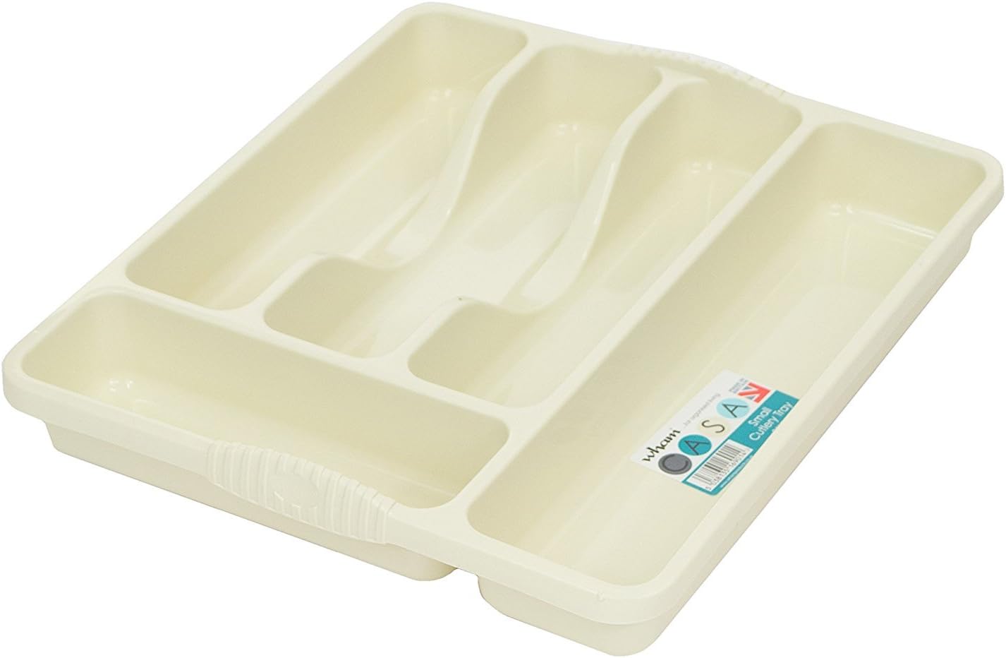 Wham Cream 5 Compartment Plastic Cutlery Holder Tray Drawer