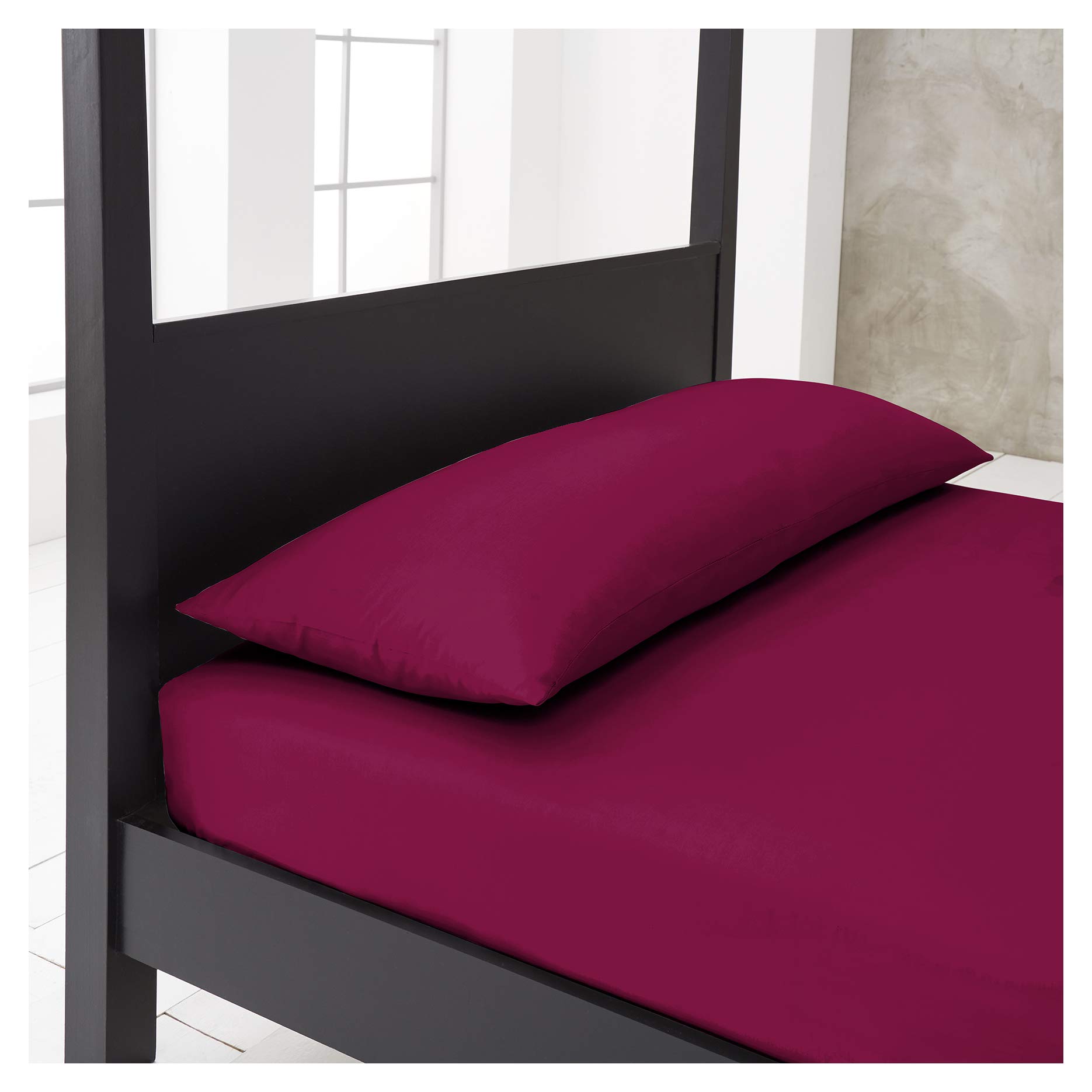 Gaveno Cavailia Super Soft Plain Dyed Diamond Bolster Pillow Cases [ King - Fuchsia ]