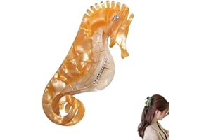 Fokmuaex 1pcs Seahorse Hair Claw Clip for Women - Large Animal Shape Hair Clip for Thick & Thin Hair, Strong Hold Styling Hai