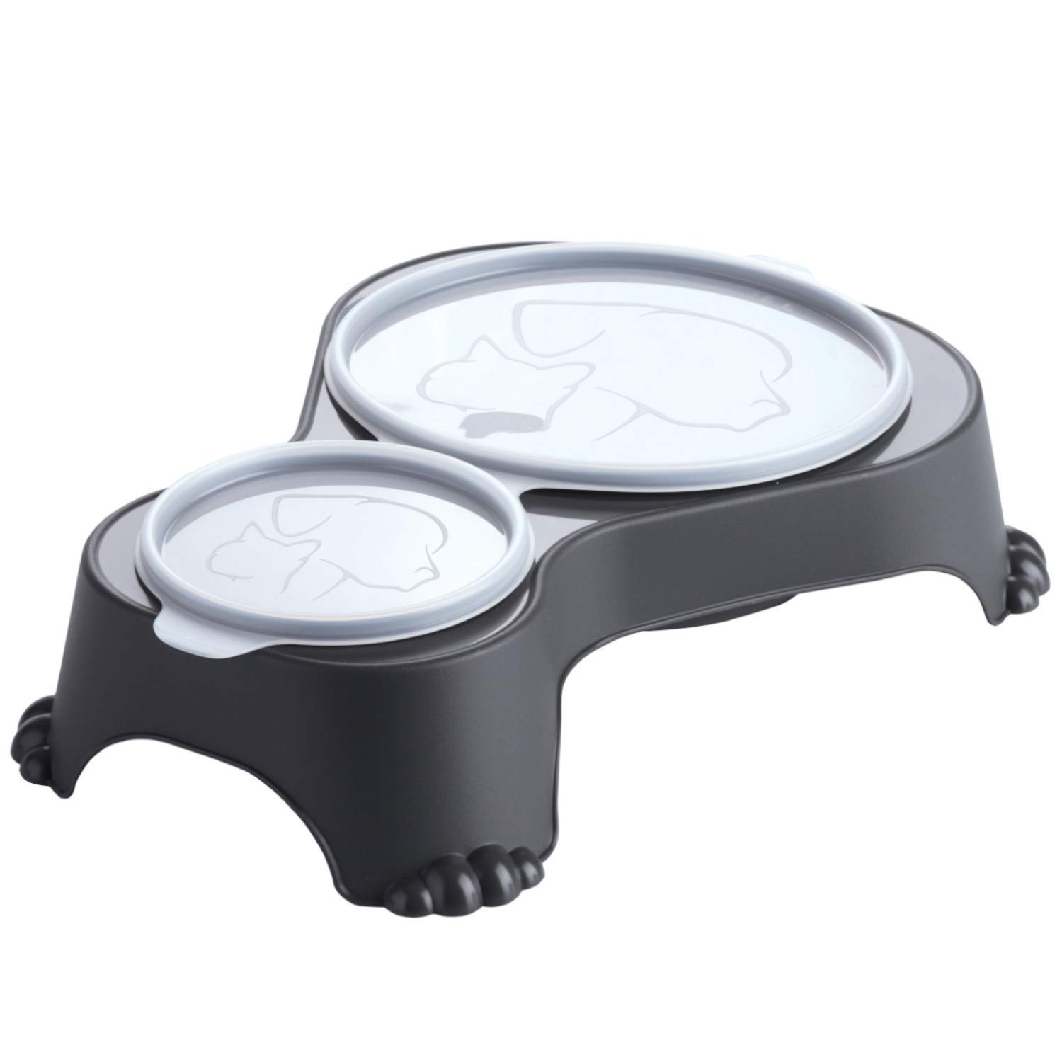 Rotho, Sally, Feeding bowl with lid, Plastic (PP) BPA anthracite, 1l + 0,28l (32,0 x 23,7 x 7,0 cm)