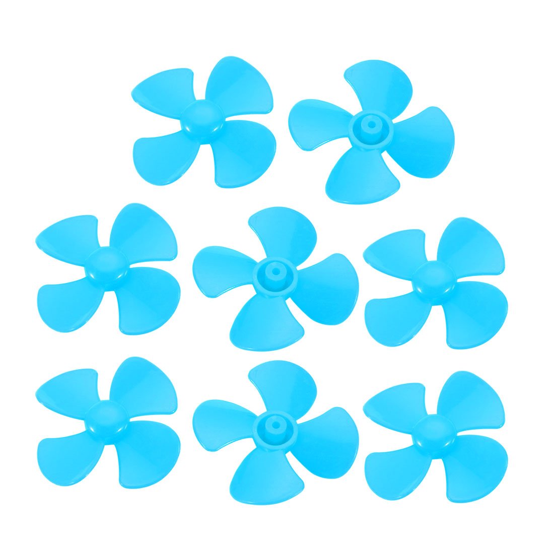 sourcing map 8pcs Plastic 4 Vanes Propeller 40mm Diameter Blue for RC Boat Airplane