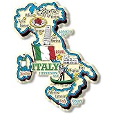 Italy Jumbo Country Map Magnet by Classic Magnets, 3D Rubber Vintage-Style Collectible Souvenirs and Gifts Made in the USA