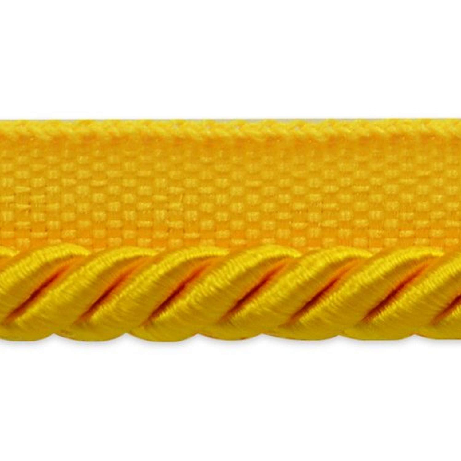 Trims by the Yard Emmerson 1/4" Twisted Lip Cord Trim, Versatile Trim for DIY Crafts, Picture Frames, Home Decor, and Fashion Items, 20-Yard Cut, Yellow Gold