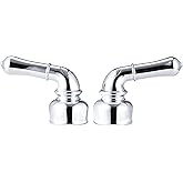 Dura Faucet DF-RKC-CP RV Replacement Hot and Cold Classic Handles - Plastic Handles with Metallic Plating