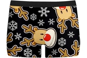 Men's Funny Christmas Underwear Hilarious Xmas Printed Comfort Breathable Novelty Elasticity Shorts S-5XL