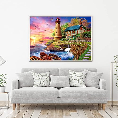 HUADADA 1000 Piece Autumn Village Puzzle - Adult Jigsaw Puzzle With Poster