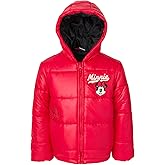 Disney Minnie Mouse Girls Zip Up Puffer Jacket Toddler to Big Kid Sizes (2T - 8)