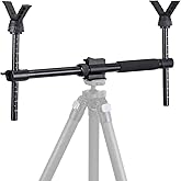 HUNTPAL Gun Rifle Shooting Rest Saddle Frame with Dual V Yoke Head - for Hunting Tripod Shooting Stick, Gun Holder with Arca-Swiss Capability, Level Vial, Adjustable Height and Length
