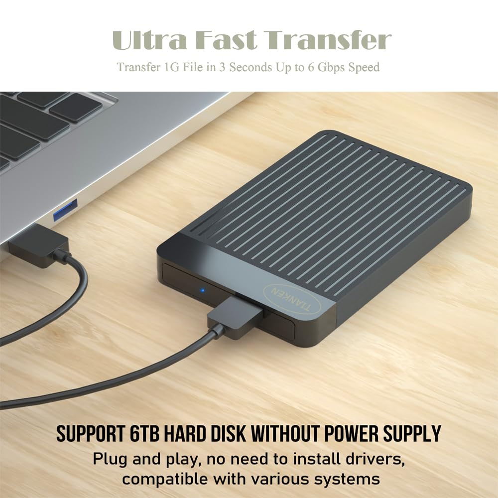 1TB Ultra Slim Portable External Hard Disk Drive 2.5'' USB 3.0 HDD Storage for Mac, PC, Laptop, PS4, Xbox one