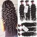 Unice Hair 4 Bundles Brazilian Virgin Hair Deep Wave Hair Extensions 7a Grade Unprocessed Human Hair Wave Natural Color Can Be Dyed and Bleached (16 18 20 20)