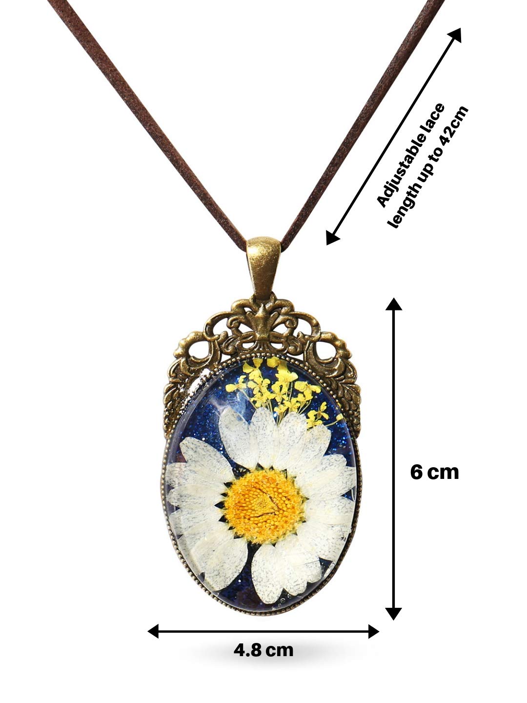 ElfElfElf ELF1441 Handmade Women\'s & Girls\' Necklace with Real Dry Flower White 5