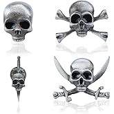 SUPERFINDINGS 4 Styles Gothic Skull Brooch Punk Skeleton Head Cross Sword Brooch Pin Skull and Dagger Badge Pin Alloy Skull Enamel Pins Skeleton Breastpin Halloween Costume Decor for Men Woman