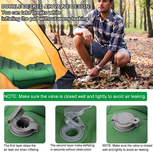 Sleeping Pad for Camping Backpacking, Thickened 3.7" & Widened 27.5" Ultralight Compact Camping Pad with Pillow Lightweight Air Mattress Inflatable Sleeping Mat for Hiking, Travelling, Biking - Thumbnail 6