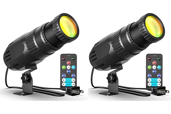 20W Pinspot Light with Remote,RGBWYP+Cyan LED Beam Spot Lights,Ultra Bright Mirror Disco Ball Spotlight Stage Light for DJ Di