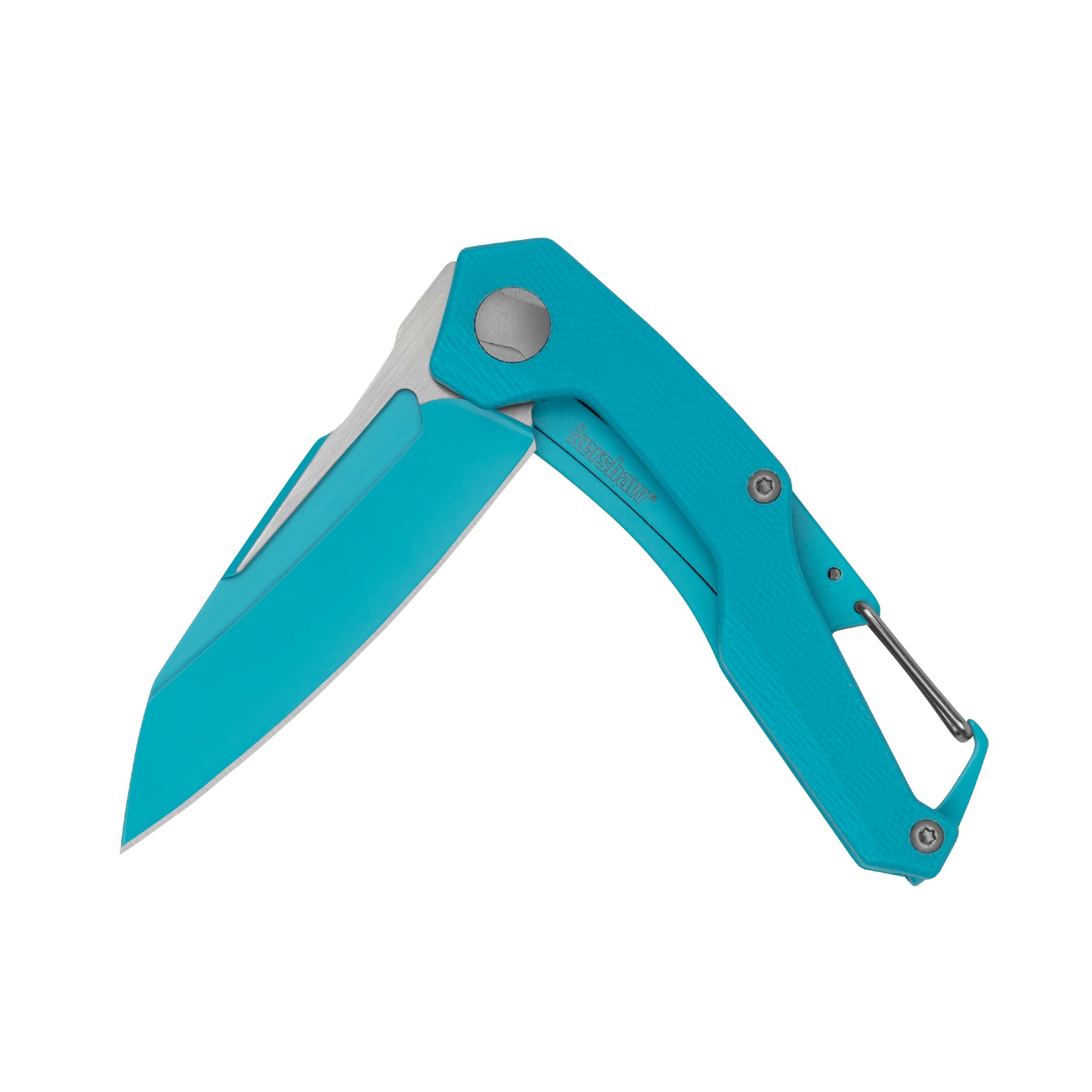 Kershaw Reverb Pocket Knife, Teal Design, 2.5 Inch Stainless Steel Drop Point Blade, EDC with Manual Opening, Deep-Carry Pocketclip, Everyday Carry Pocket Knife for Men and Women Image