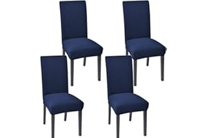 AERTIAVTY Chair Covers for Dining Room Set of 4 Kitchen Chair Covers, Dining Room Chair Seat Covers Chair Slipcover Parsons Chair Covers, Navy Blue