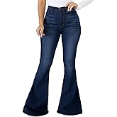 CuteCherry Bell Bottom Jeans for Women Ripped Skinny Bell Bottom Raw Hem Denim Pants