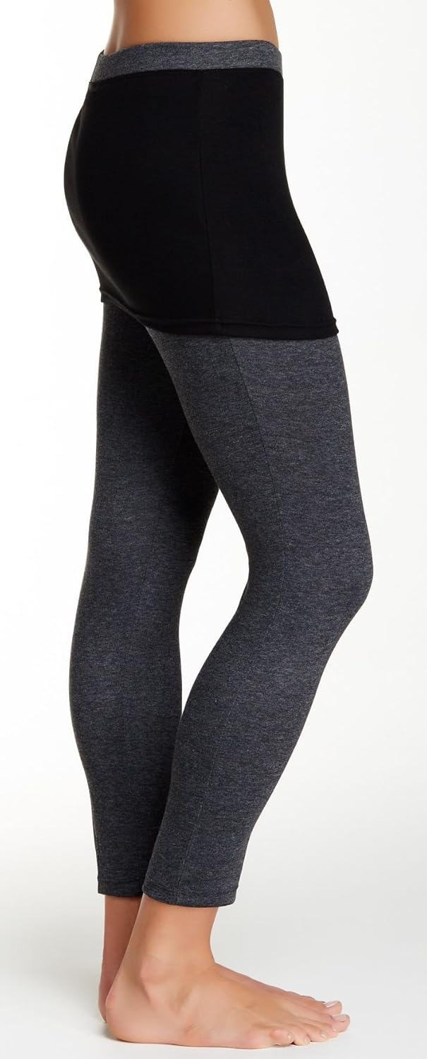 yoga pants with skirt overlay