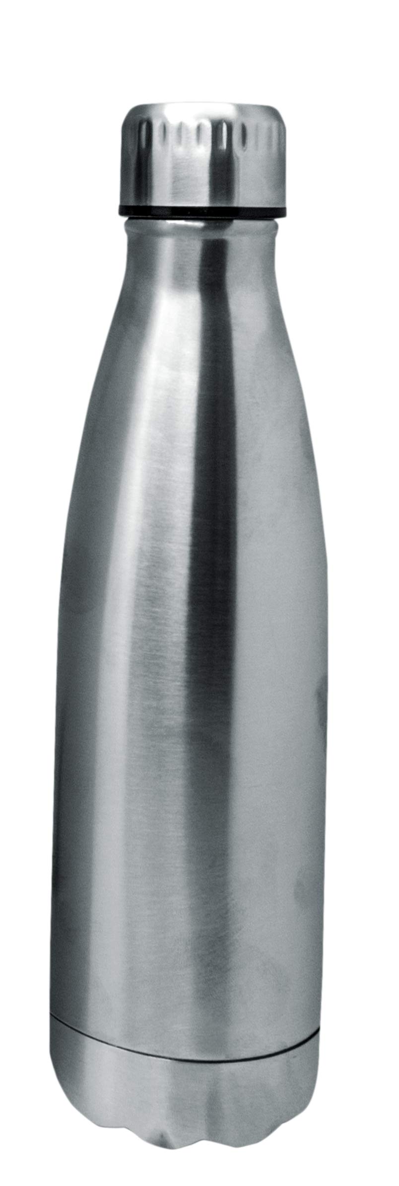 NERTHUS Double Wall Hot and Cold Flask Stainless Steel 500 ml BPA Free, INOX, 17oz (500ml)