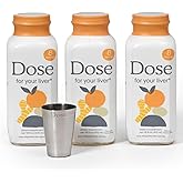 DOSE for Your Liver Cleanse Detox & Repair, Made with Organic Milk Thistle Supplement with Turmeric, Dandelion, Ginger, and Orange, Supports Healthy Liver Function,16oz Bottle, 3 Pack (3 Week Supply)