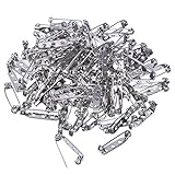 Mudder 100 Pieces Silver Tone Pin Back Clasp Brooch Name Badge Craft (1 Inch)