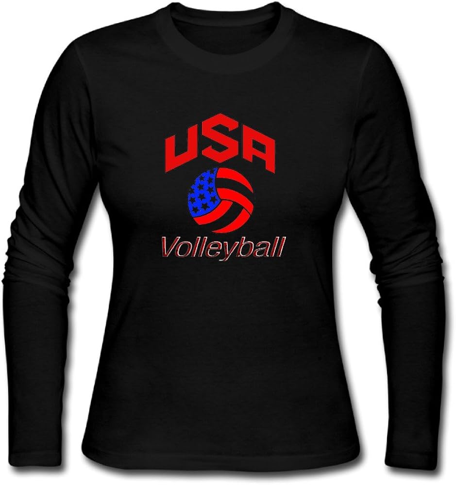 Women's Summer Blank Team Usa Volleyball Long Sleeve TShirt Multi