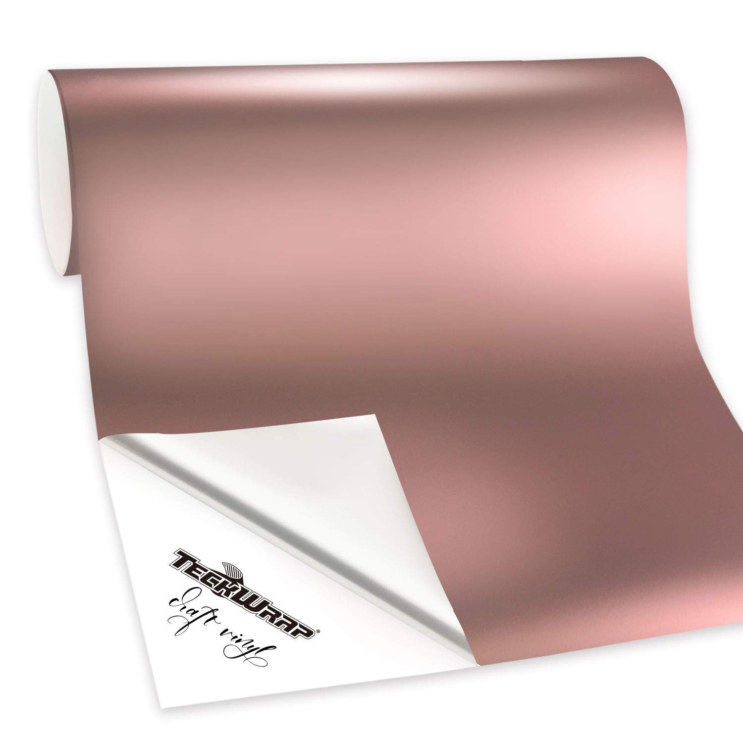 TECKWRAP Rose Gold Metallic Satin Chrome Adhesive Craft Vinyl,1ftx5ft