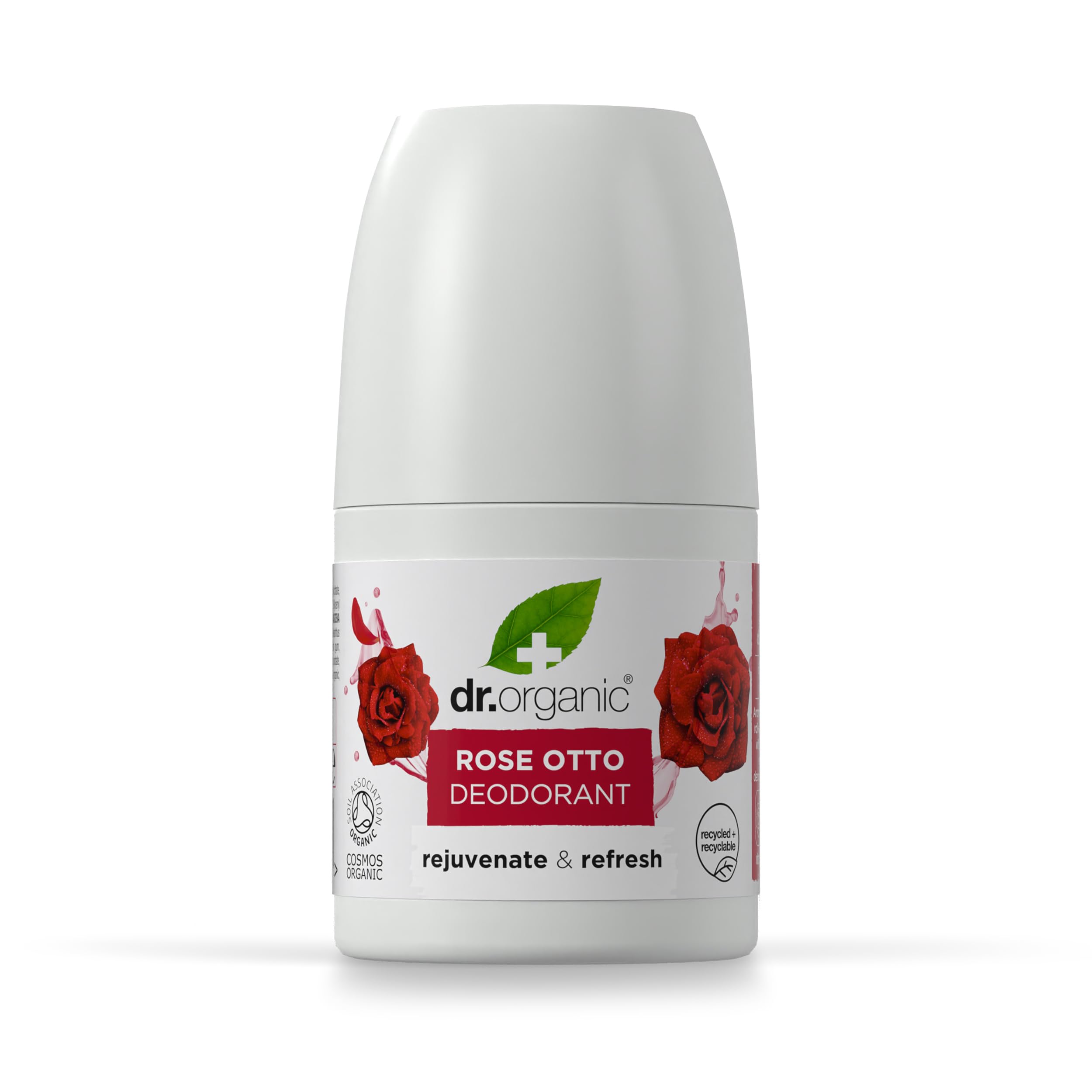Dr Organic Rose Otto Deodorant, Aluminium Free, Mens, Womens, Natural, Vegan, Cruelty-Free, Paraben & SLS-Free, Organic, 50ml, Packaging may vary