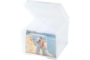 FAAYUCK Photo Storage Box 5 x 7 Inches, 7 Inner Extra Large Photo Boxes, Acid-Free Photo Storage Containers, Seed Organizer Craft Storage Box for Photos, Crafts, Stamps etc (Clear, 7 Boxes)