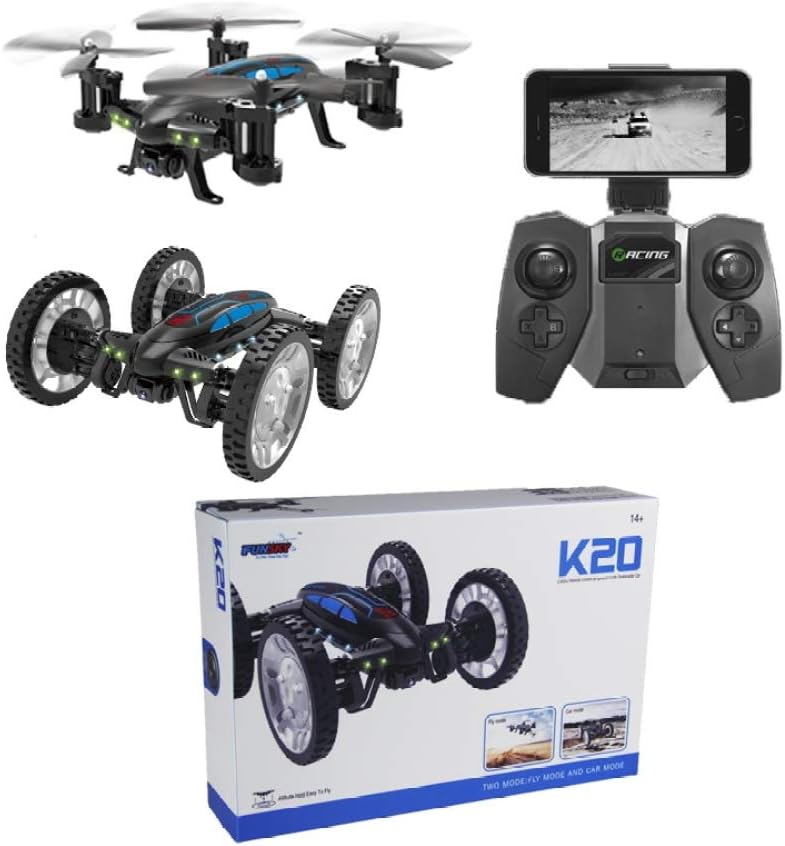 DLINF High Speed Flying Car Toy K20W FPV Version WiFi Real-time Transmission Video Recording Photographing Toy 30w