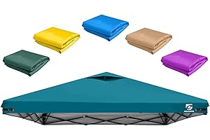 UNICAMPER 10x10 Pop Up Canopy Replacement Top Cover with Air Vent for Straight Leg Canopy Tent, Waterproof for Outdoor Garden Patio Camping Sun Shade(Top Only) (Ocean Blue, 1)