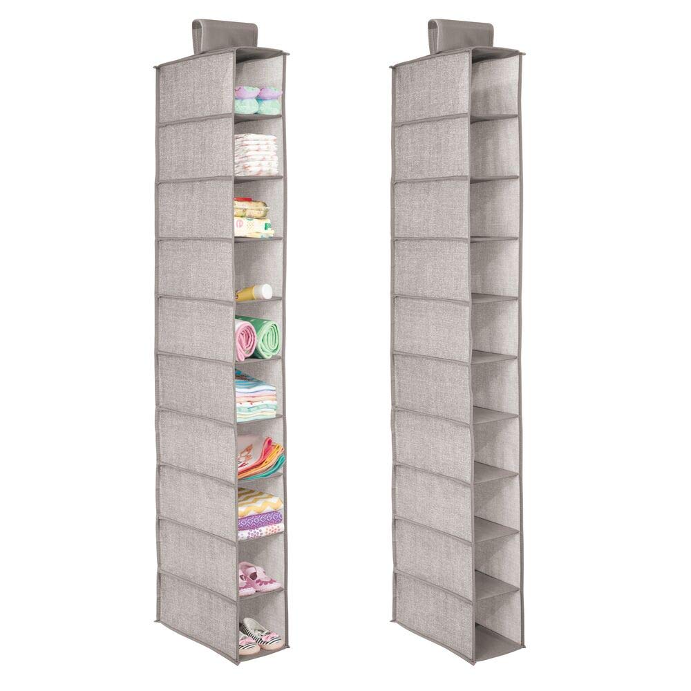 Organizer Appendere Armadio In Cotone E Lino 3/5 Ripiani - Contenitore Pieghevole Per Scarpe E Borse - 3