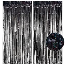 Black Tinsel Curtain Party Backdrop Glitter