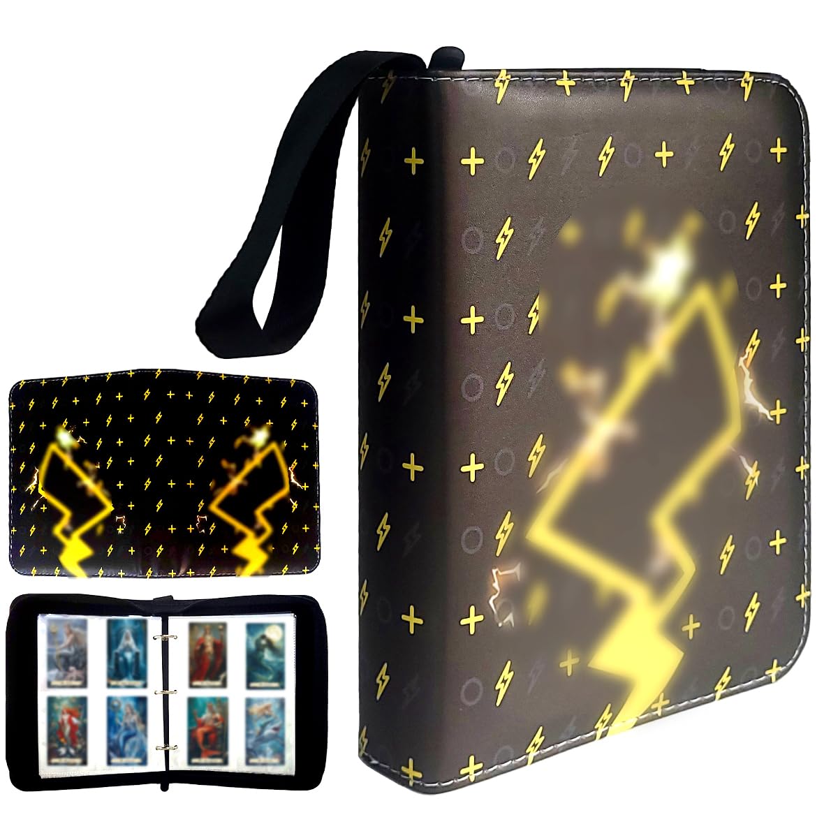 Garegce Trading Card Binder 4-Pocket, 100 Pages 400 Pockets PU Waterproof Card Folder, Card Collection Binder with Zipper-Style 2 — image 1