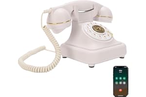 LICAEVEY Vintage Bluetooth Cordless Landline Phone with Handset, Retro Desk Phone with Speakerphone & USB Charging, for Home 