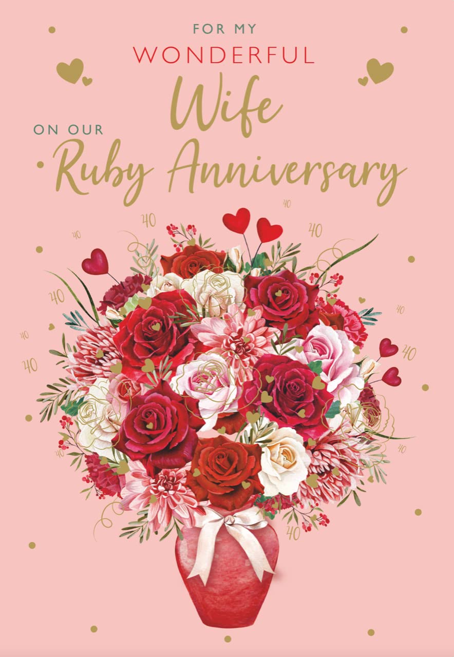 For My Wife on our Ruby 40th Wedding Anniversary Card icg