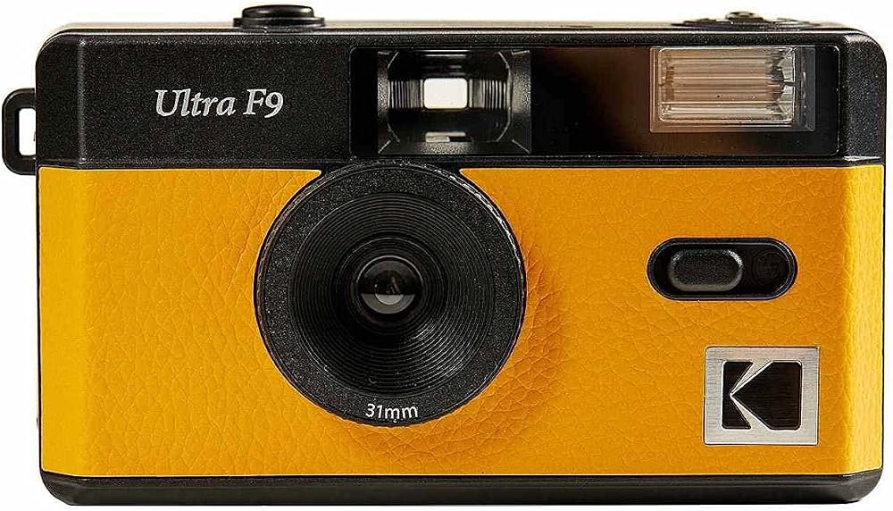 Kodak Ultra F9 35mm Film Camera M35 Yellow Built in Flash 1 AAA Battery