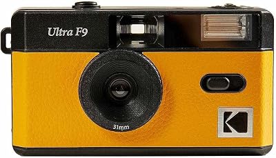 Kodak Ultra F9 35mm Film Camera M35 Yellow Built in Flash 1 AAA Battery