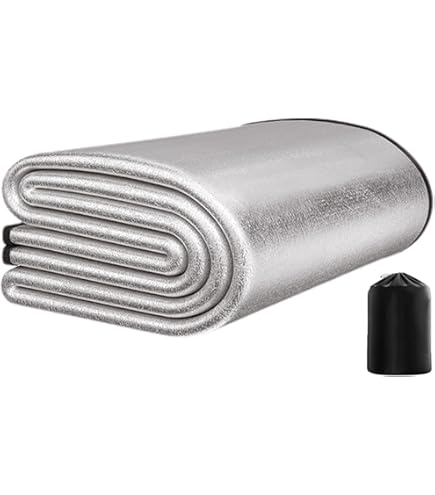 Tapis de camping en feuille d'aluminium 200 x 200 cm, tapis
