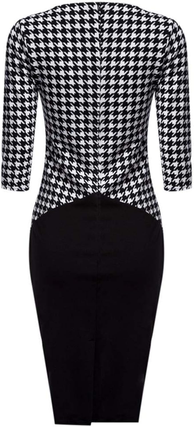 houndstooth bodycon dress