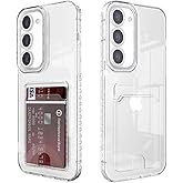YrissAriiy Compatible with Samsung Galaxy S24 Case with Card Holder, Clear Card Slot case, Ultra-Thin, Soft, Shockproof, Credit Card Protective Cover